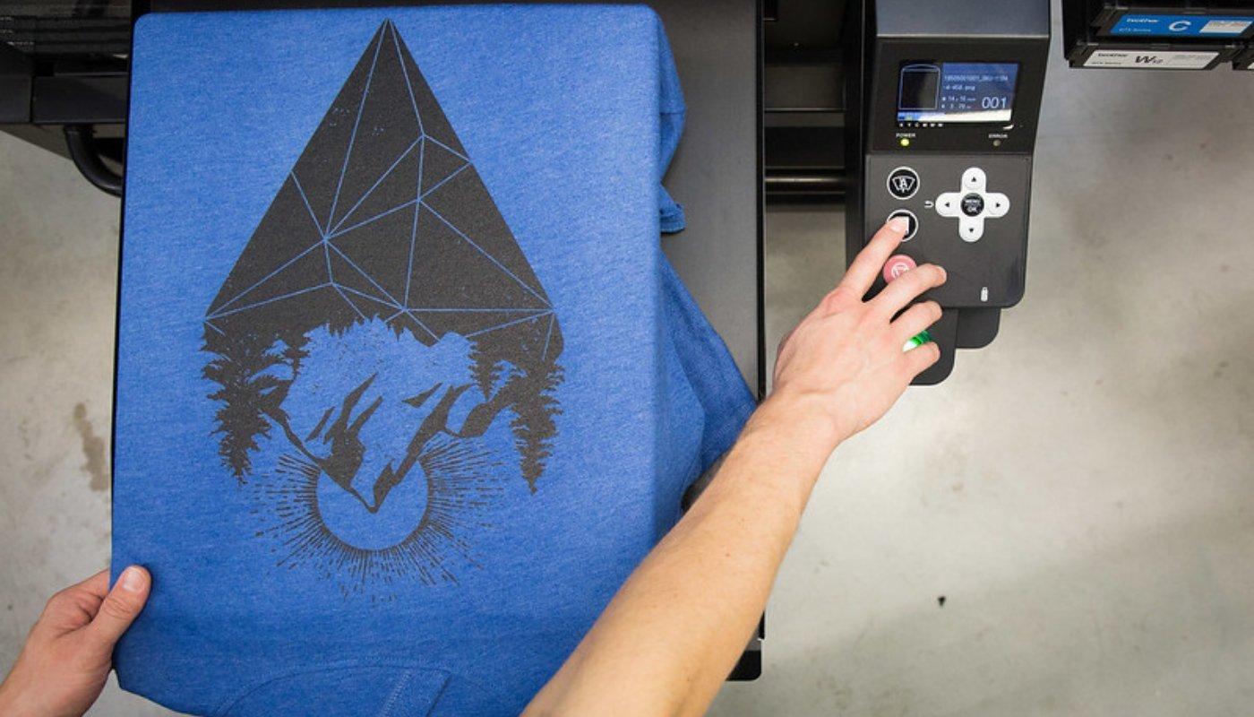 custom t-shirt being printed